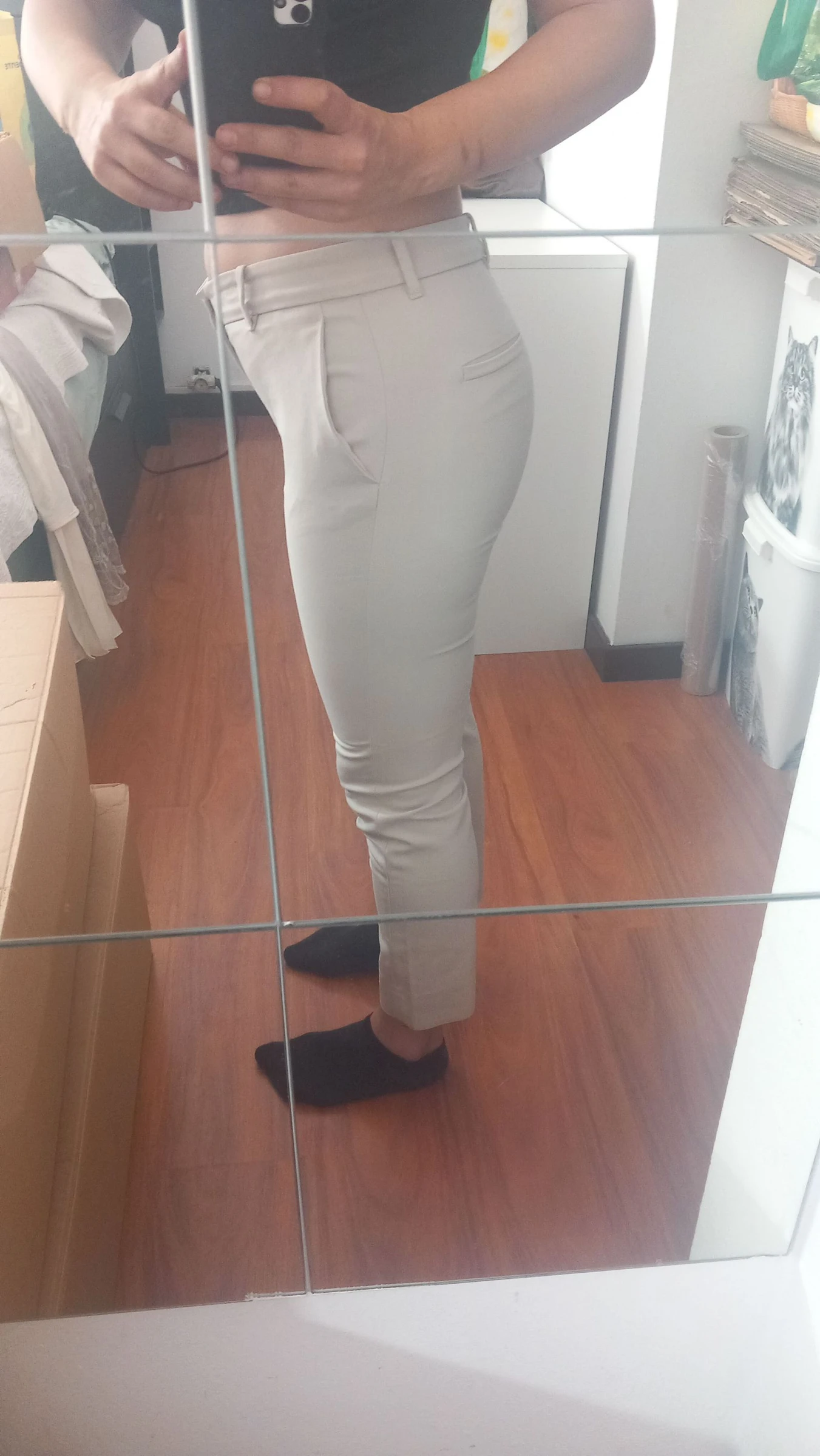 Pantalon chino beige Zara Woman - Taille M | Chinos curtos beges – photo 10